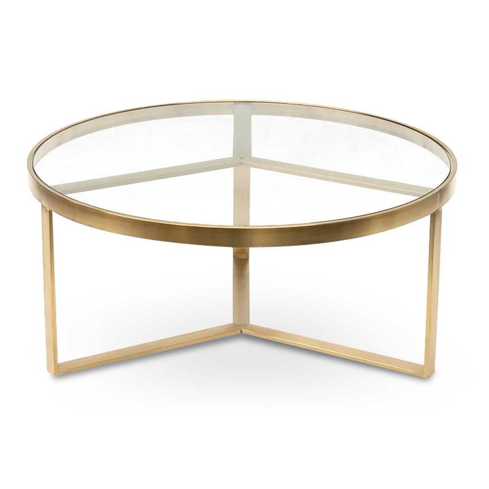 Penelope 90cm Coffee Table - Brushed Gold Base-0
