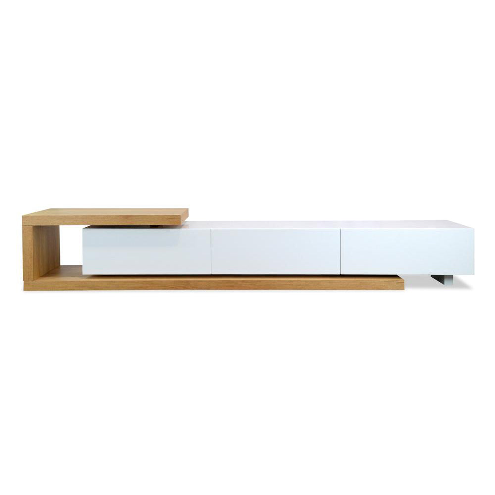 Quinn 2.4m-3.07m TV Entertainment Unit - Natural - White-0