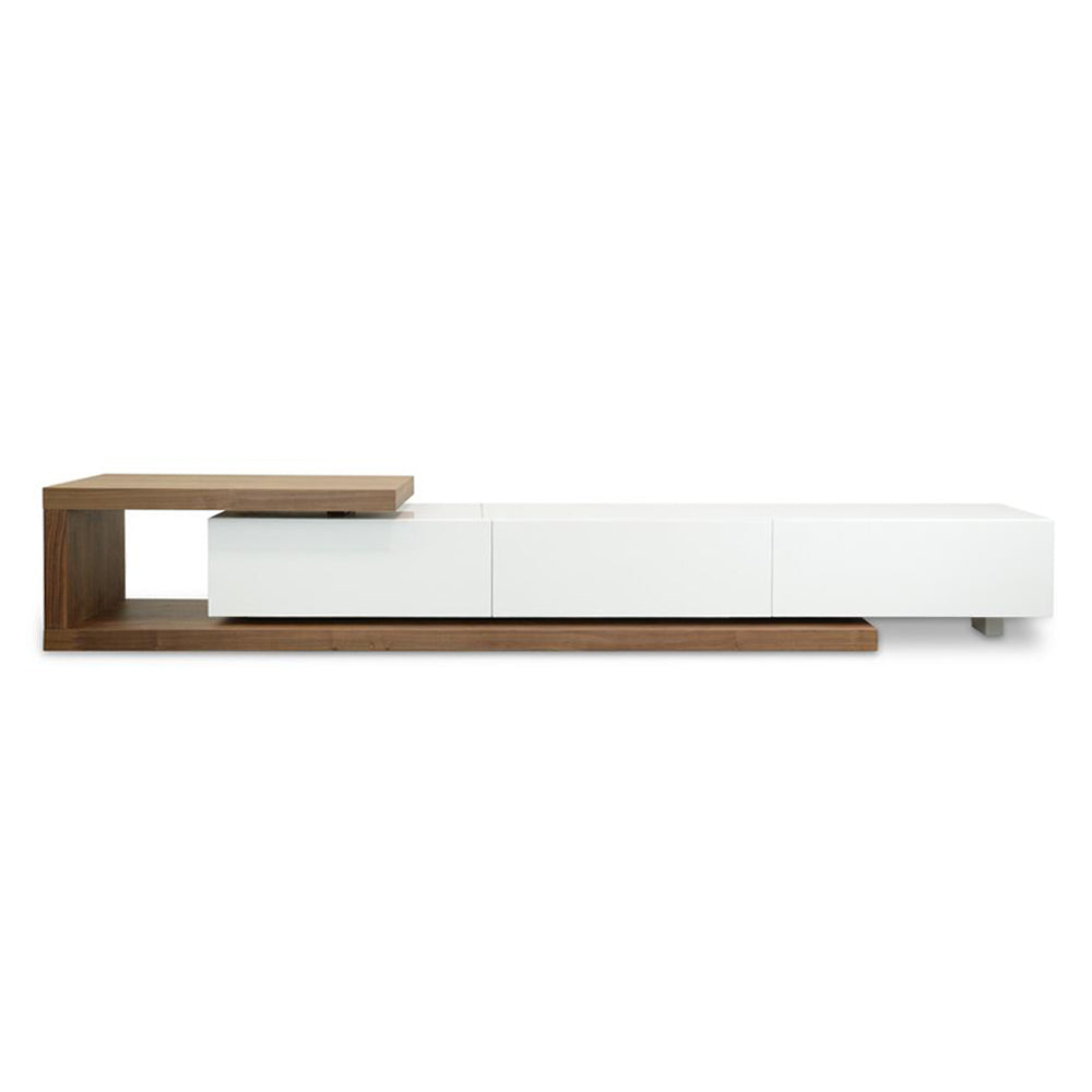HannahBB 2.4m-3.07m TV Entertainment Unit - Walnut - White-0