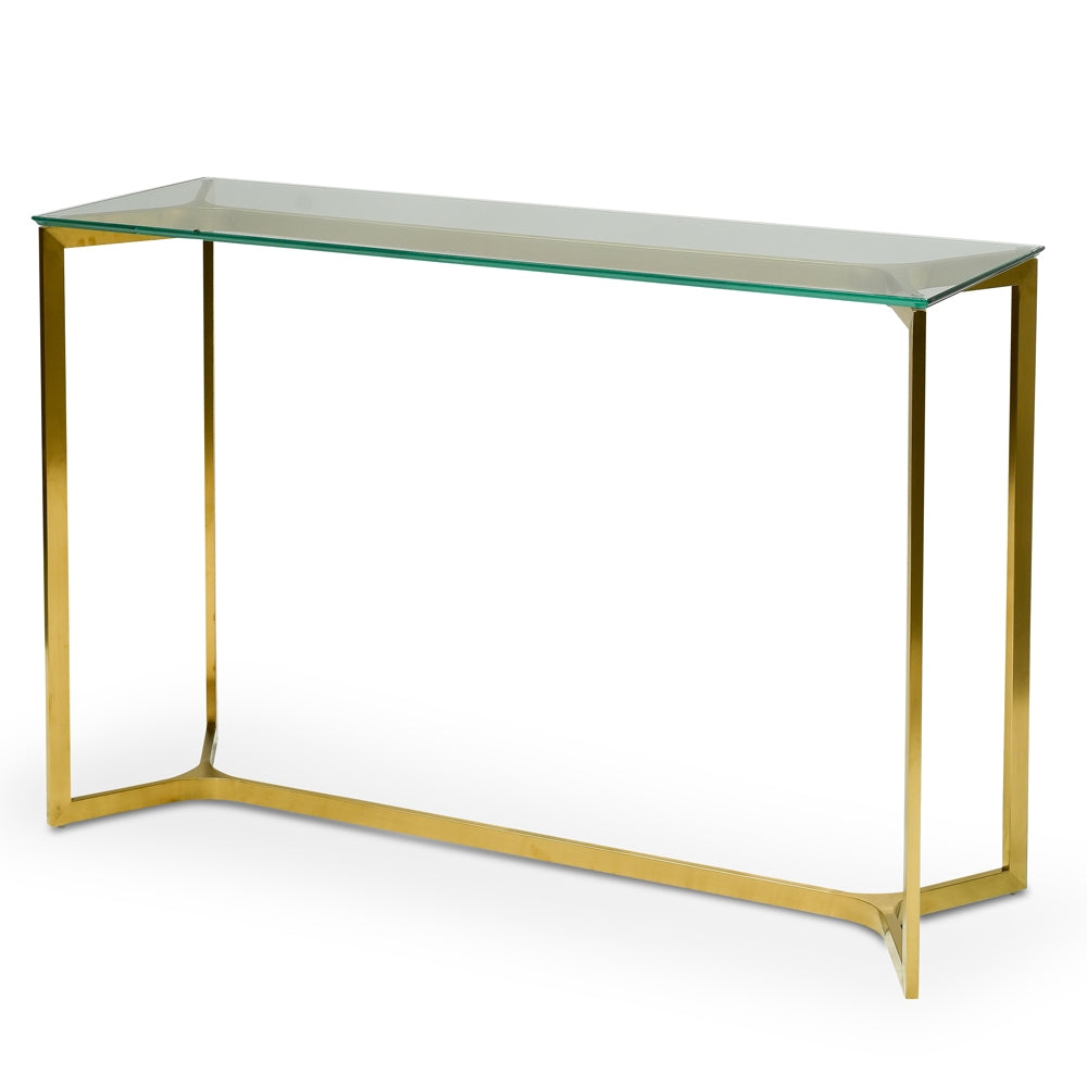 Uma 1.2m Glass Console Table - Gold Base-0