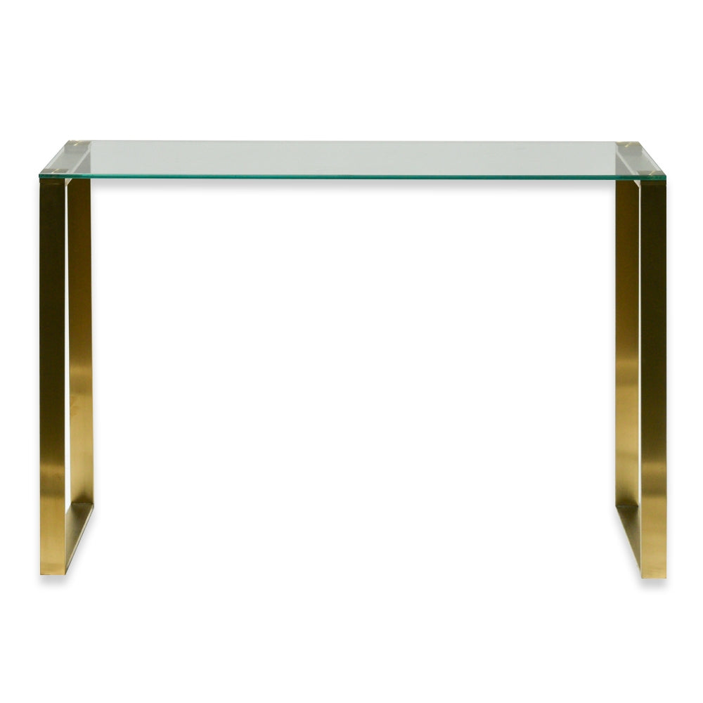 Wendy Glass Console Table - Brushed Gold Base-0