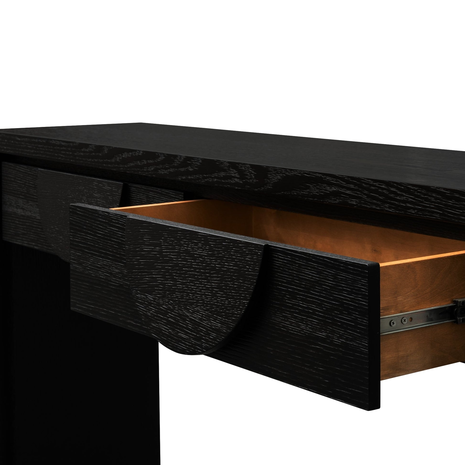 Eve 1.4m Console Table - Textured Espresso Black-5