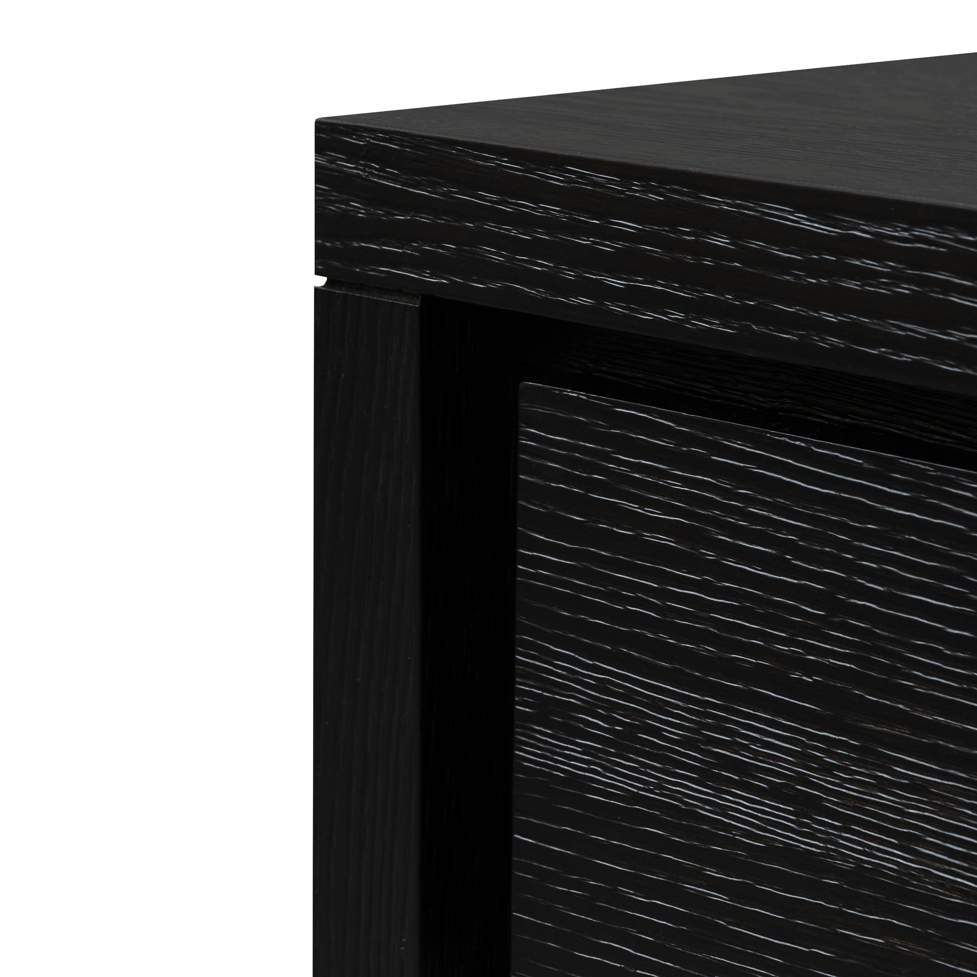 Eve 1.4m Console Table - Textured Espresso Black-4
