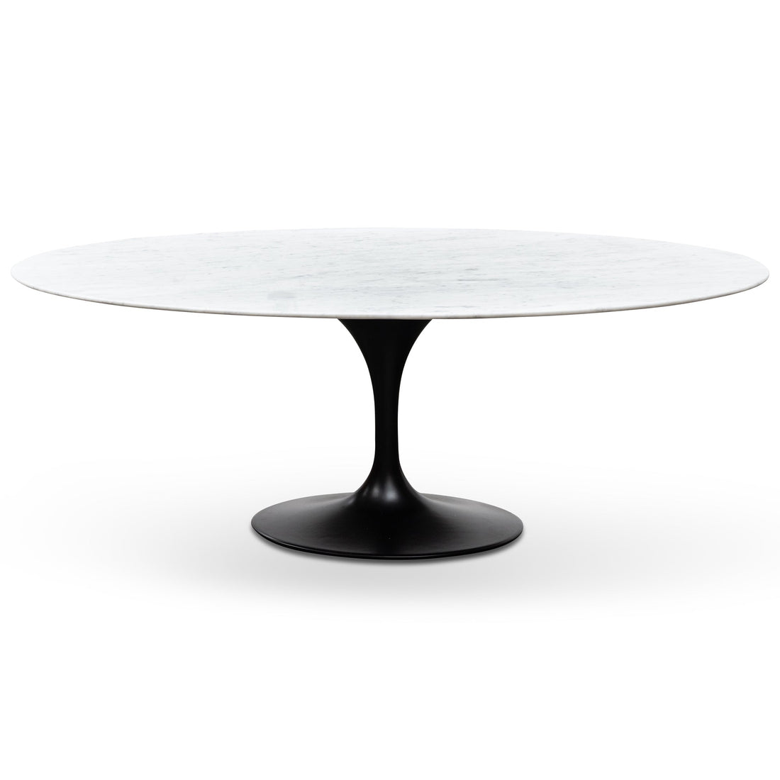 Yolanda Oval 2m Marble Dining Table - Black Base-0