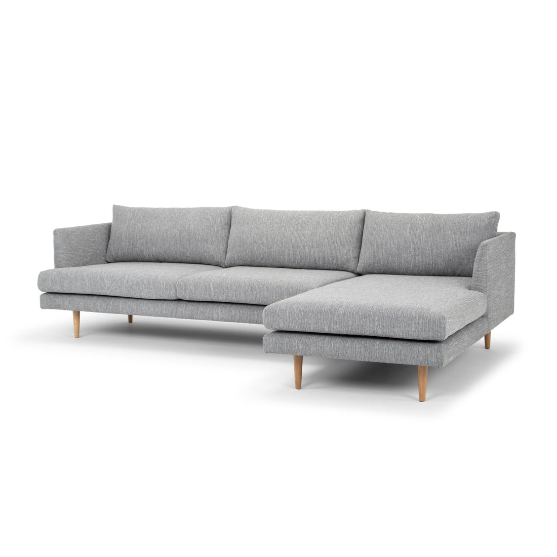 Taylor 3 Seater With Right Chaise Sofa - Graphite Grey with Natural Legs-0