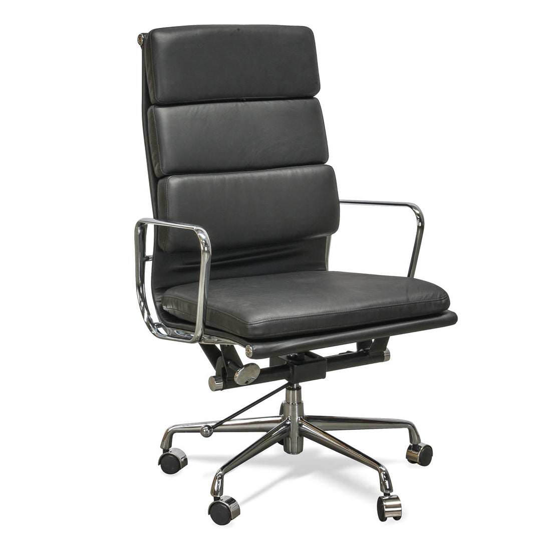 CharlieBack Office Chair - Black Leather-0