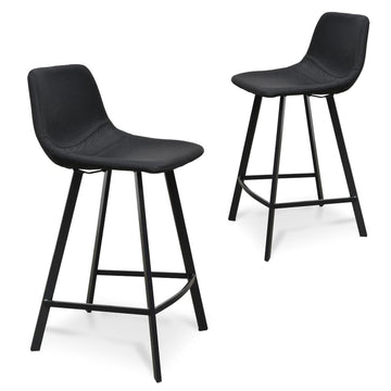 Quinn 65cm Bar Stool - Black (Set of 2)-0