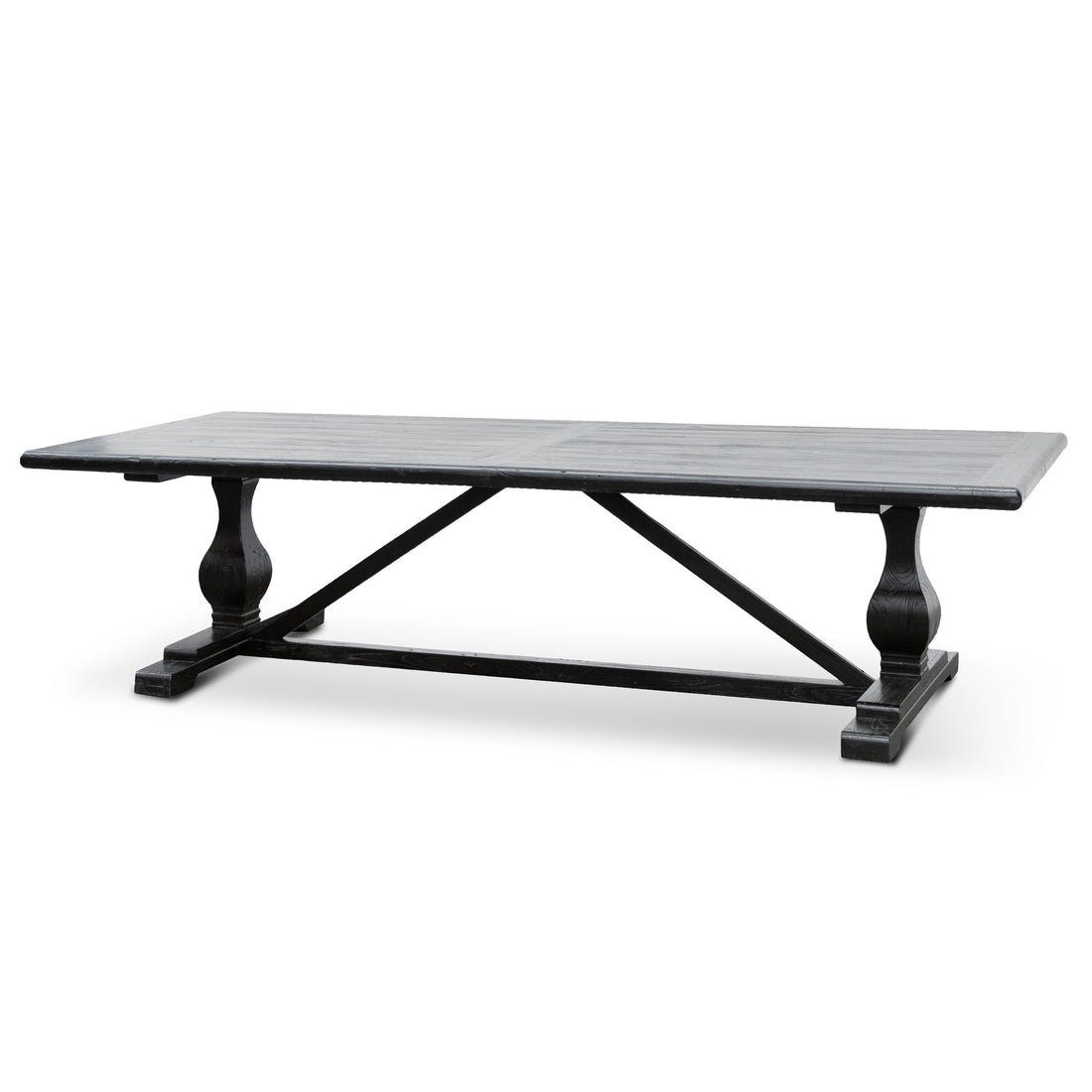 Nora Reclaimed Dining Table - Black- 120cm (W) - Thick Top-0