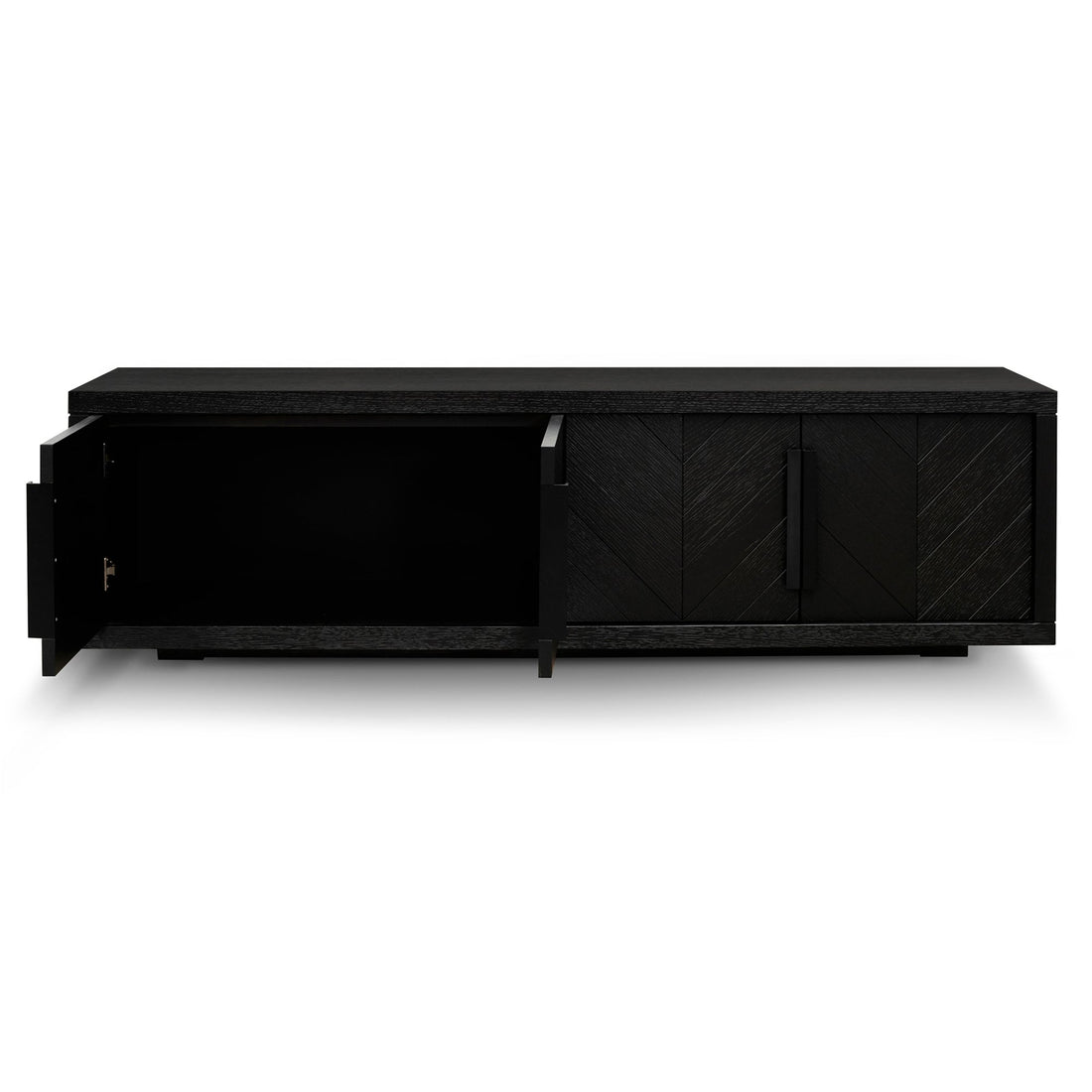 Rachel 1.8m Entertainment TV Unit - Textured Espresso Black-0
