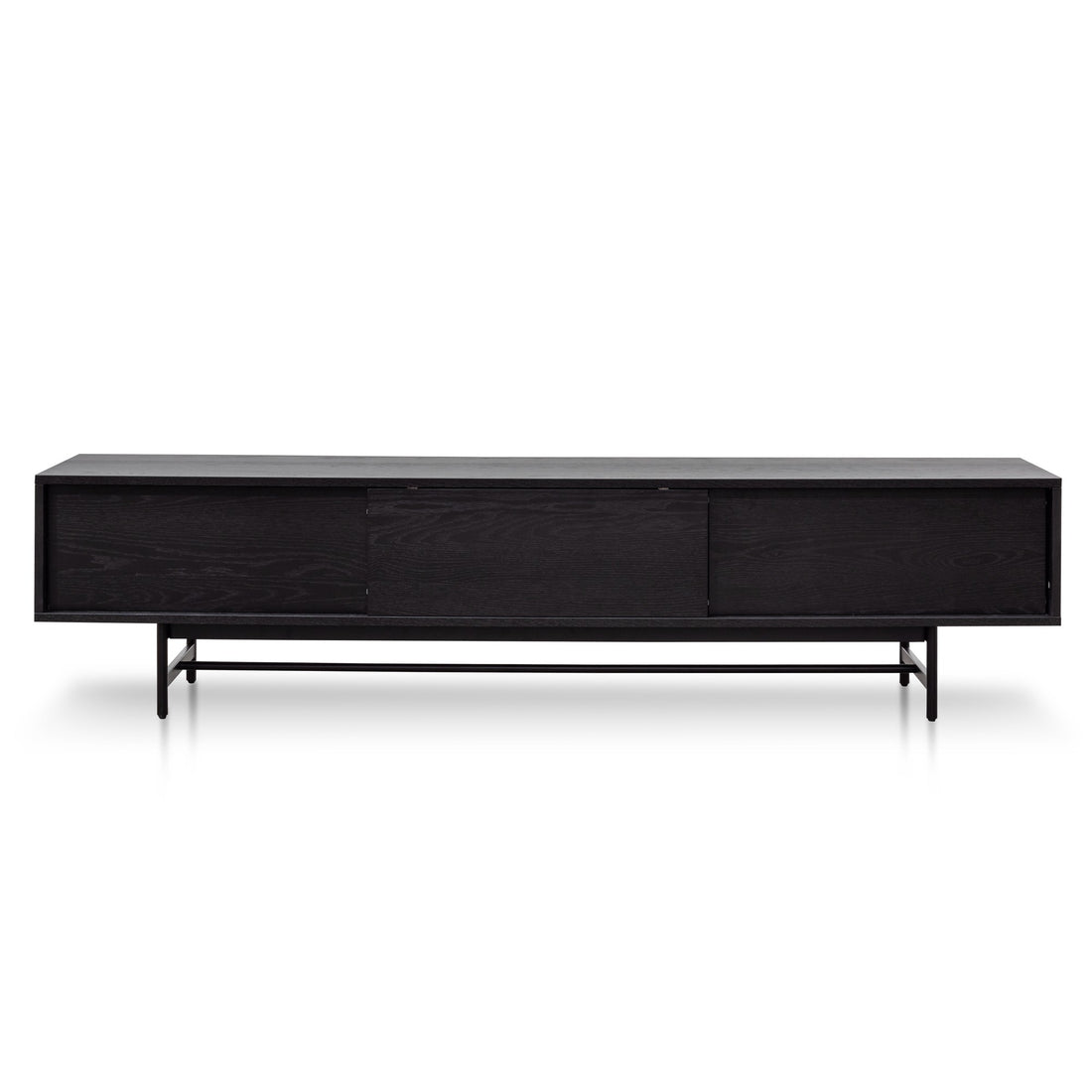 Yolanda 2.1m Wooden Entertainment TV Unit - Full Black-0