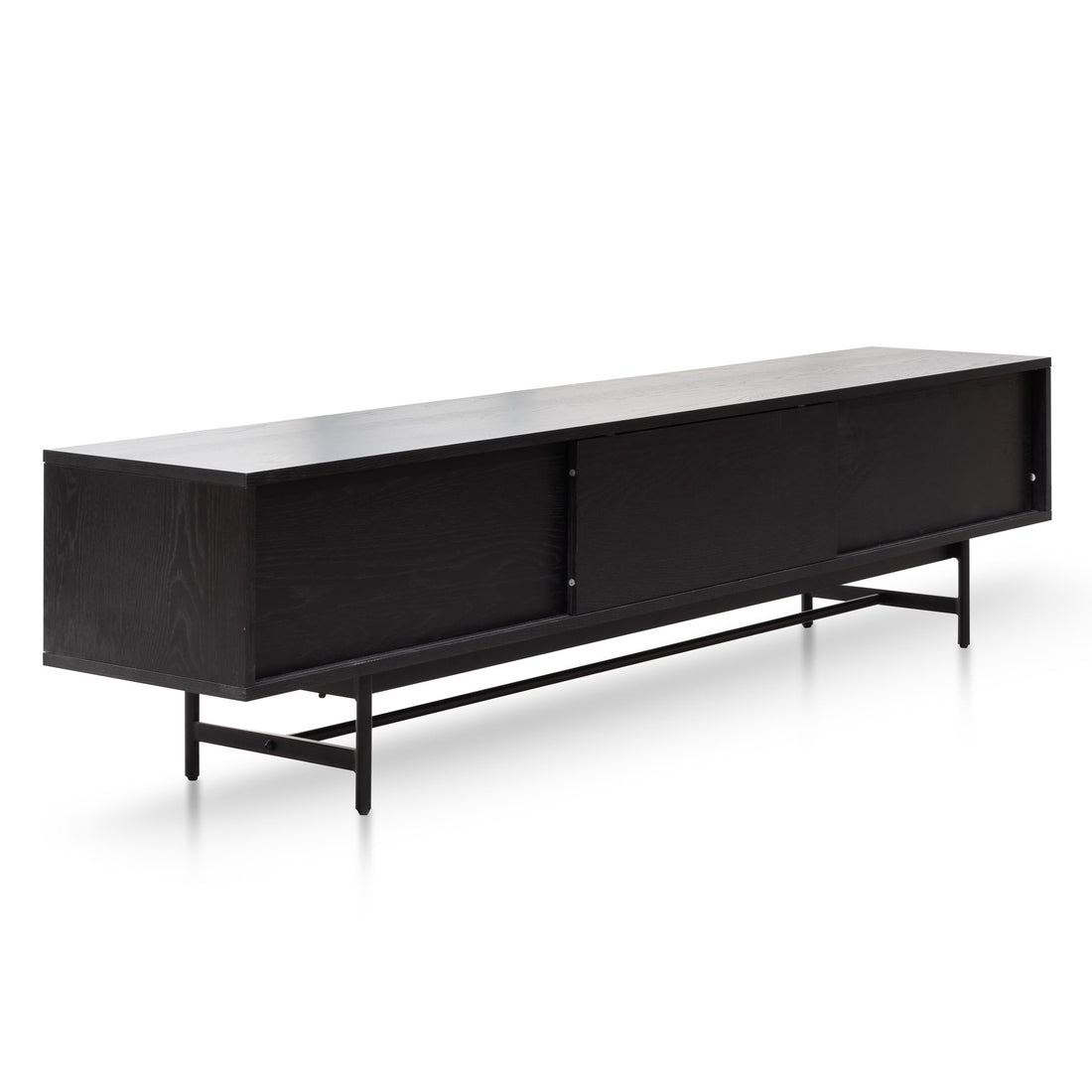 Yolanda 2.1m Wooden Entertainment TV Unit - Full Black-0
