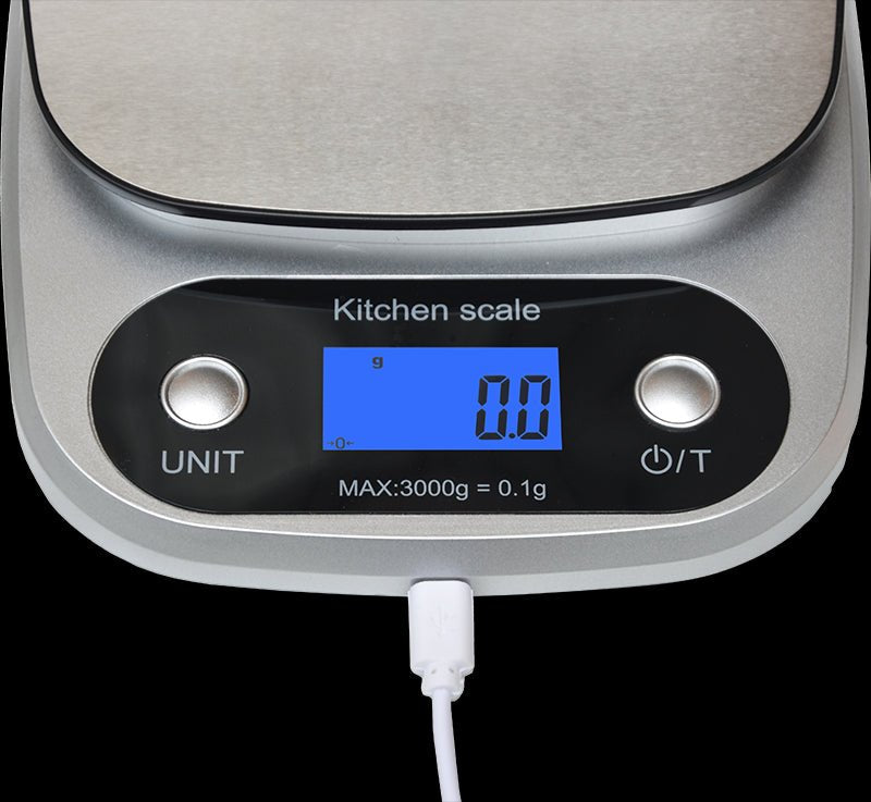 0.1g High Precision Kitchen Scale Rechargable Food Scale Digital 3KG - Shopping Planet