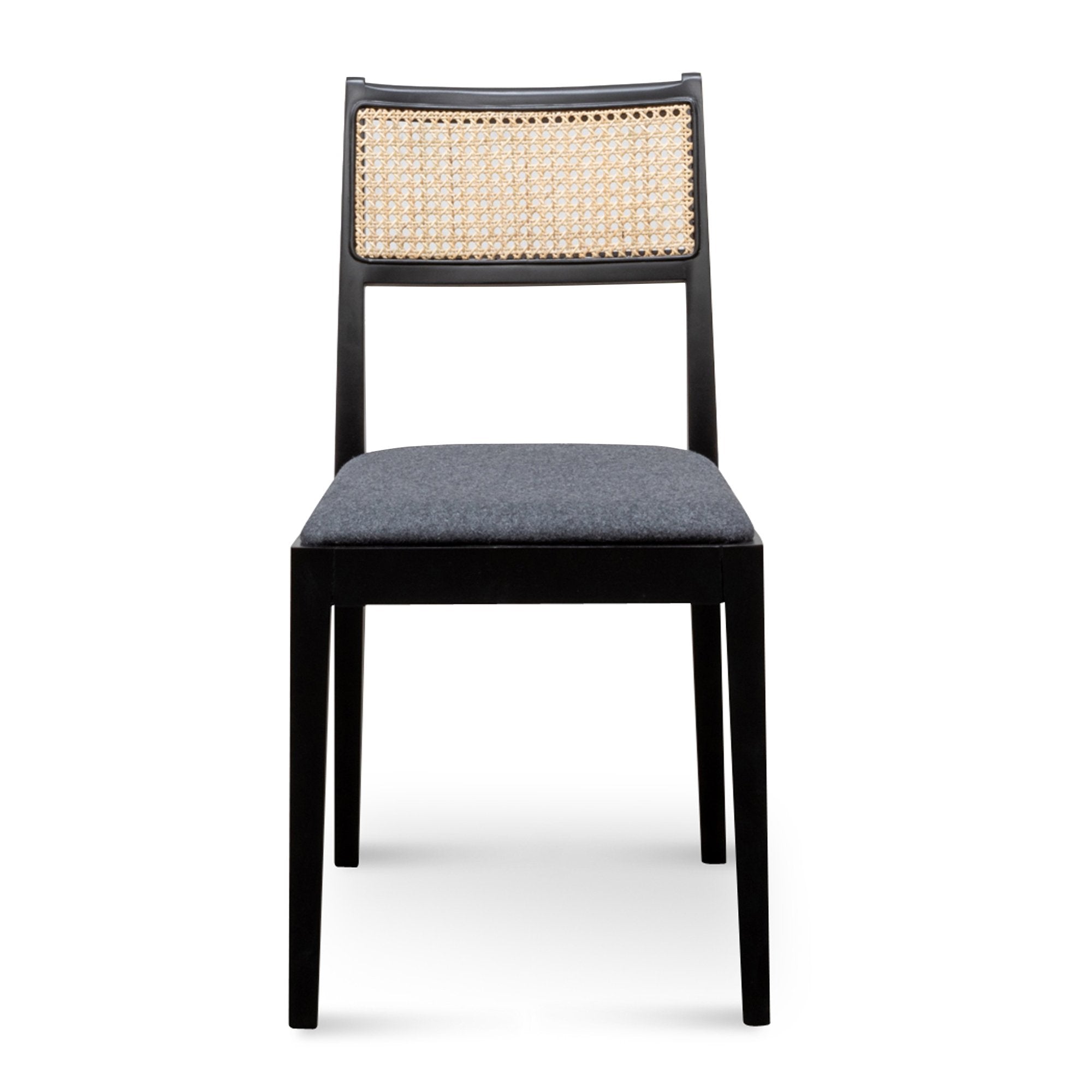 Quinn Dining Chair - Black with Grey Seat