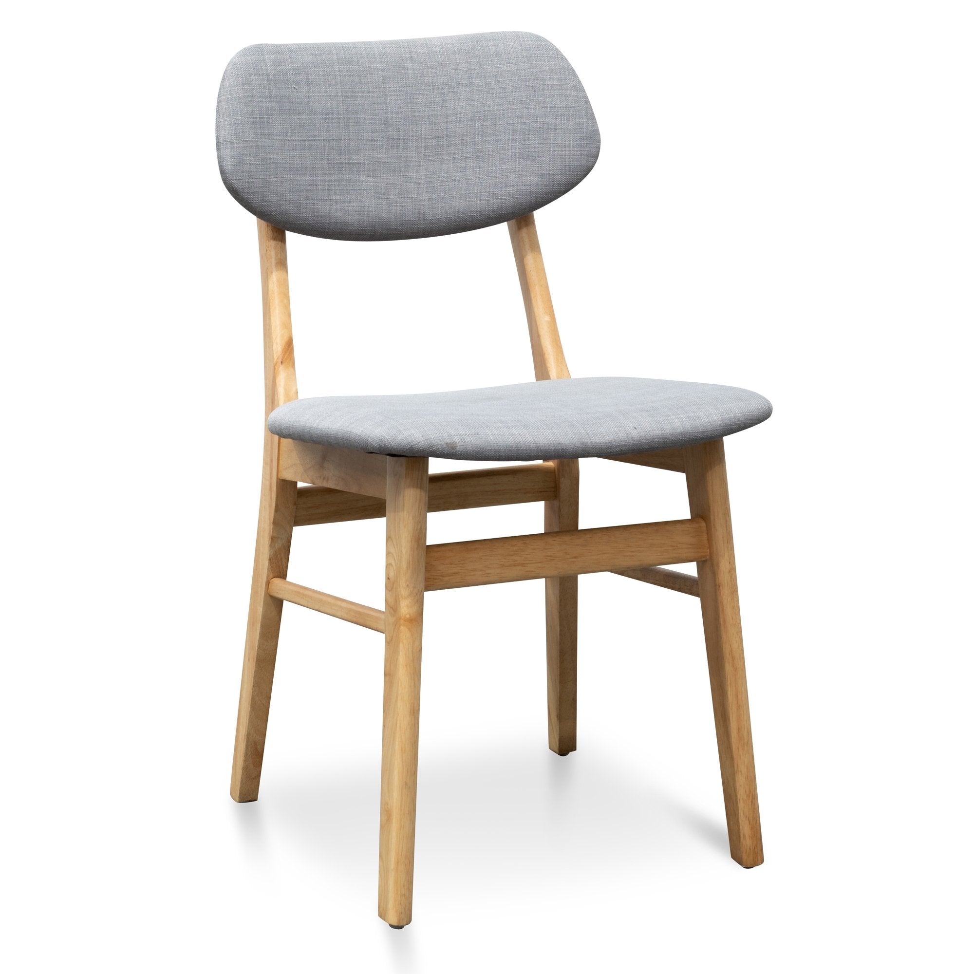 Violet Fabric Dining Chair -  Grey - Natural