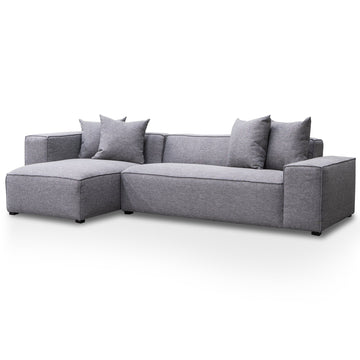 Isabella 3 Seater Left Chaise Sofa - Graphite Grey