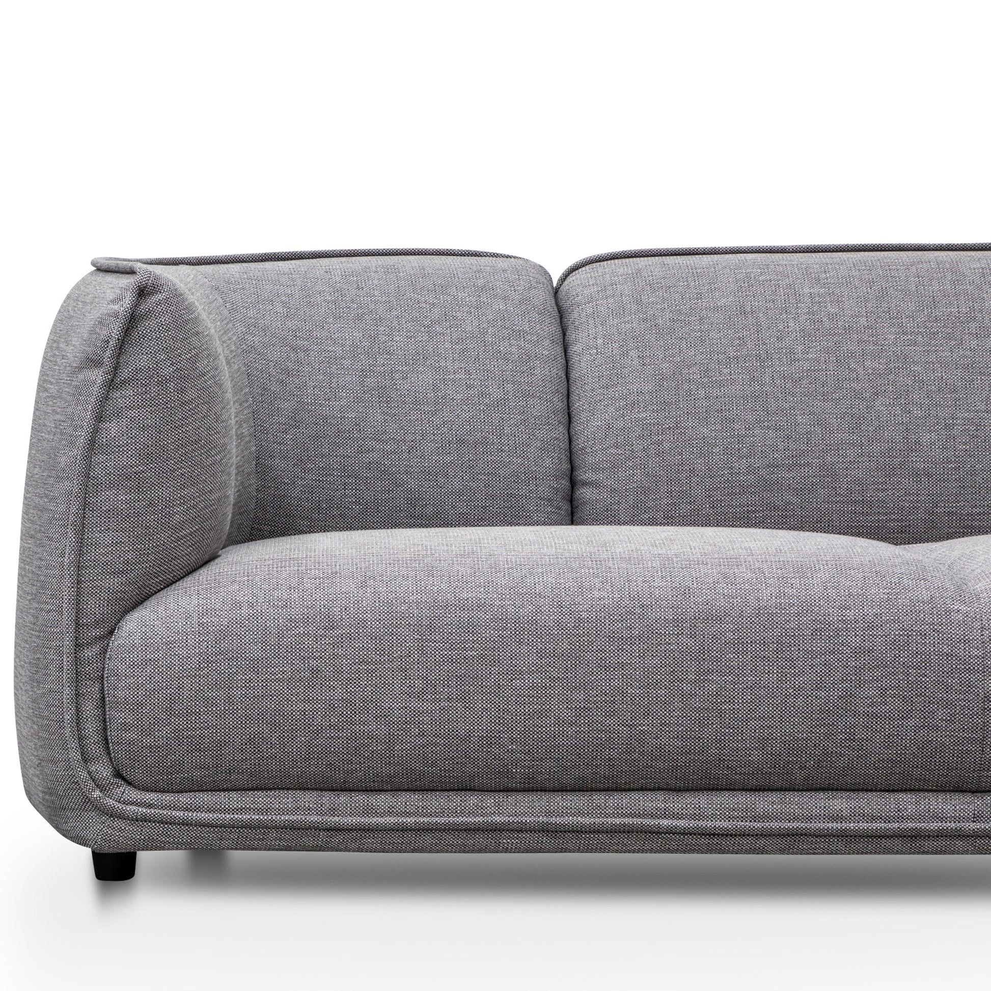 Jacob 3 Seater Left Chaise Sofa - Graphite Grey with Black Legs-3