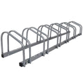 1 – 6 Bike Floor Parking Rack Instant Storage Stand Bicycle Cycling Portable Racks Silver - Shopping Planet