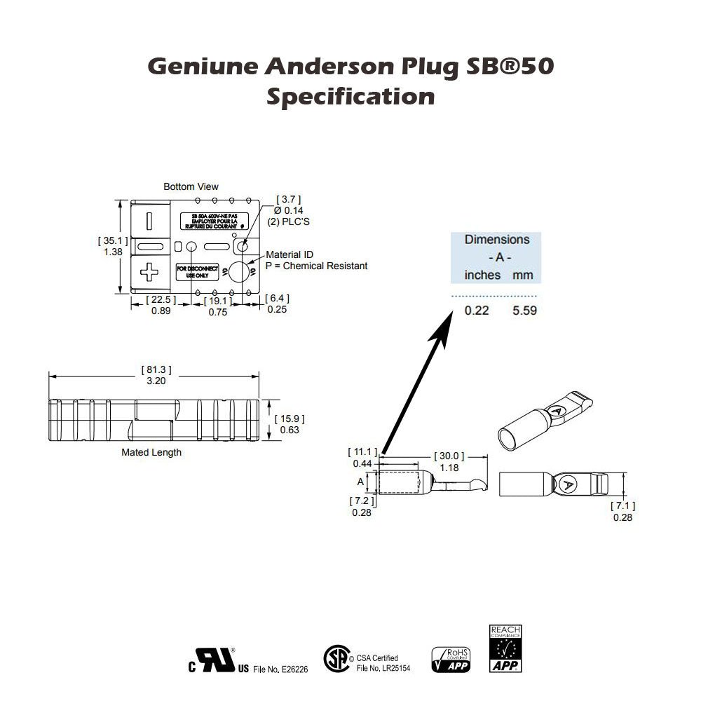 10 x Genuine Anderson Plug connector 50AMP Caravan Trailer Solar 6AWG SB50 - Shopping Planet