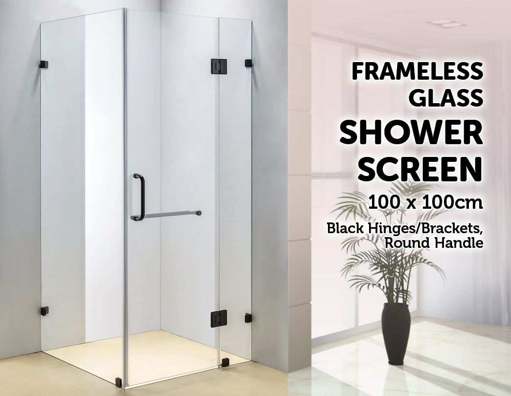 1000 x 1000mm Frameless 10mm Glass Shower Screen By Della Francesca - Shopping Planet