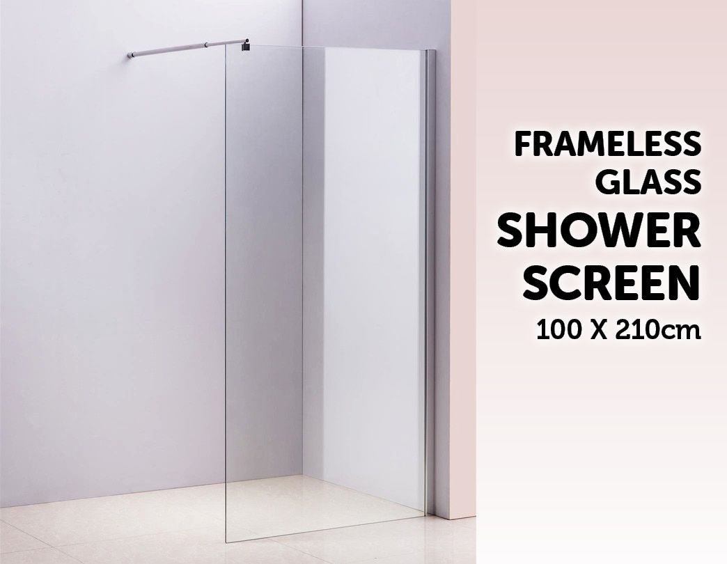 1000 x 2100mm Frameless 10mm Safety Glass Shower Screen - Shopping Planet