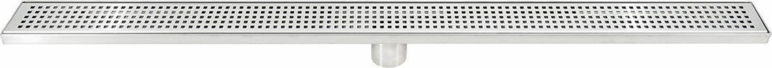 1000mm Bathroom Shower Stainless Steel Grate Drain w/Centre outlet Floor Waste Square Pattern - Shopping Planet