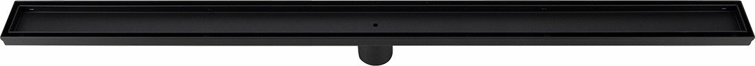 1000mm Tile Insert Bathroom Shower Black Grate Drain w/Centre outlet Floor Waste - Shopping Planet