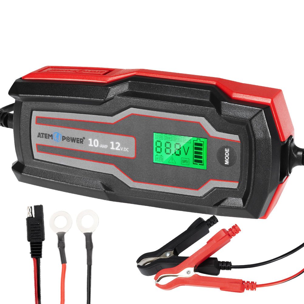 10A 6V or 12V Smart Battery Charger Trickle Automatic AGM GEL Car Truck Motorcycle - Shopping Planet