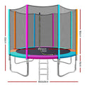 10FT Trampoline Round Trampolines Kids Safety Net Enclosure Pad Outdoor Gift Multi-coloured - Shopping Planet
