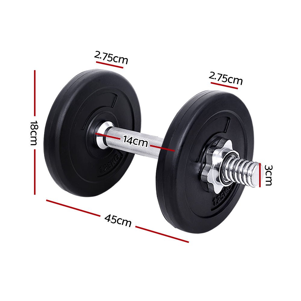 10KG Dumbbells Dumbbell Set Weight Training Plates Home Gym Fitness Exercise - Shopping Planet