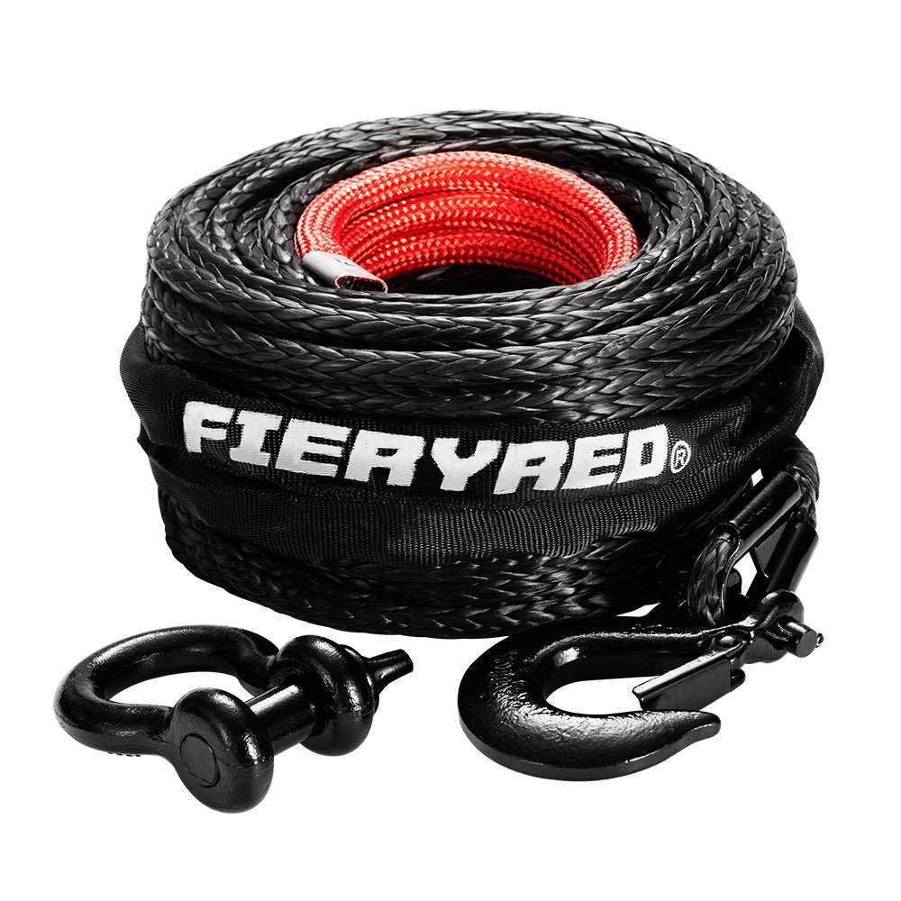 10MM X 30M Synthetic Winch Rope Dyneema Sk75 Tow Recovery Cable 4WD Car Black - Shopping Planet