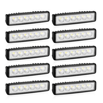 10x 6inch LED Work Light Bar Flood Reverse Fog Driving Lamp Offroad 4x4 - Shopping Planet