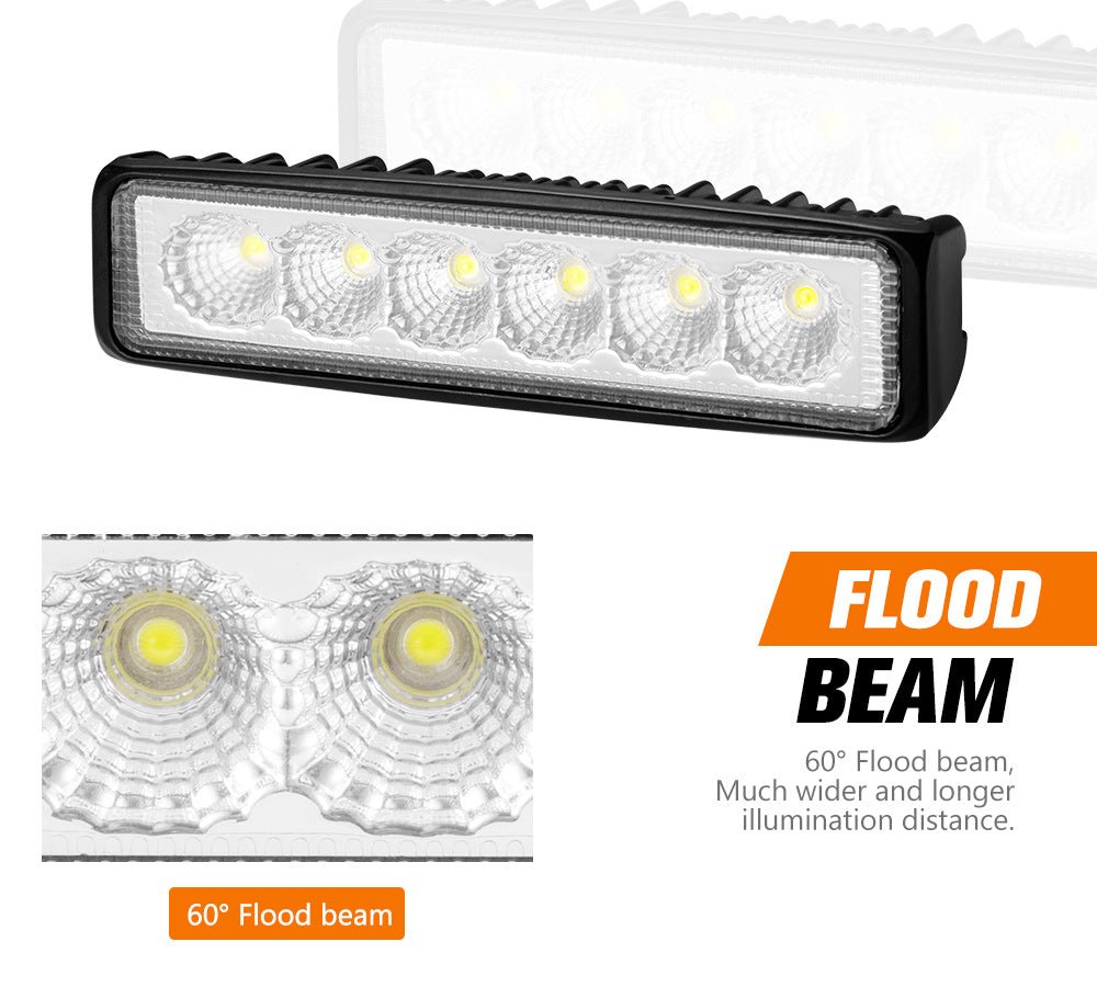 10x 6inch LED Work Light Bar Flood Reverse Fog Driving Lamp Offroad 4x4 - Shopping Planet