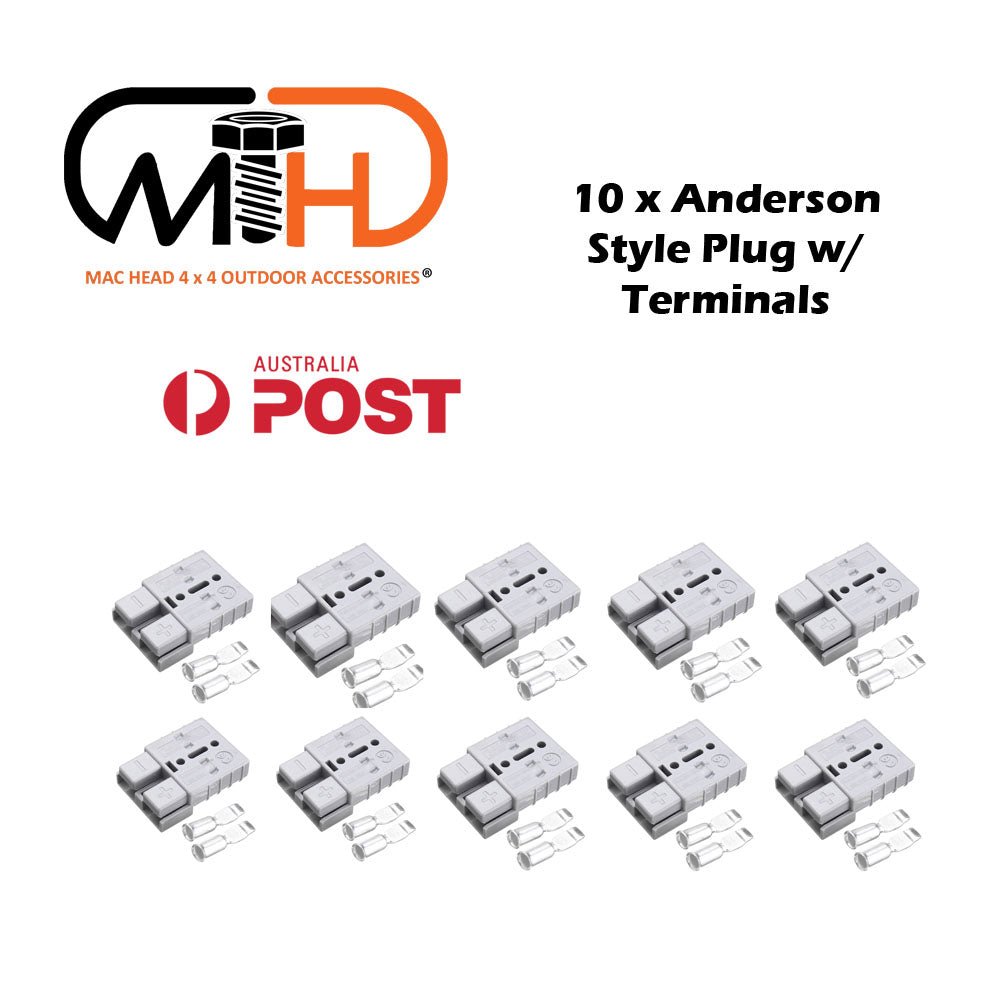10x Anderson Style Plug connector 50AMP Caravan Trailer Solar 6AWG GREY - Shopping Planet