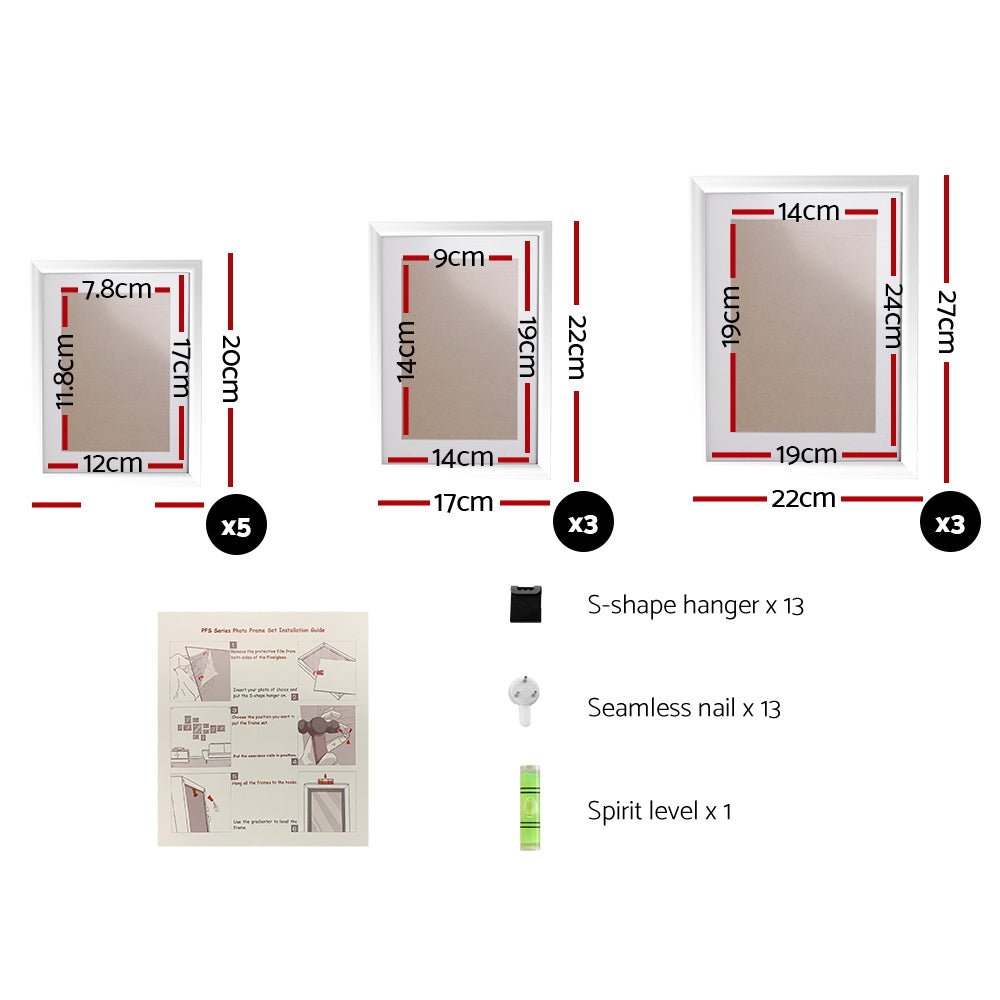 11 PCS Photo Frame Wall Set Collage Picture Frames Home Decor Present Gift White - Shopping Planet