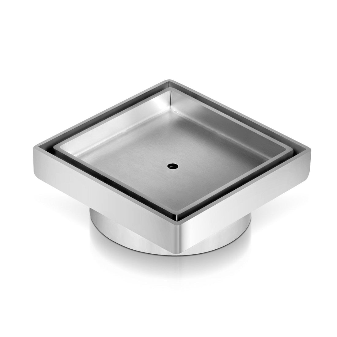 115x115mm Stainless Steel Shower Grate Tile Insert Drain Square Bathroom - Shopping Planet