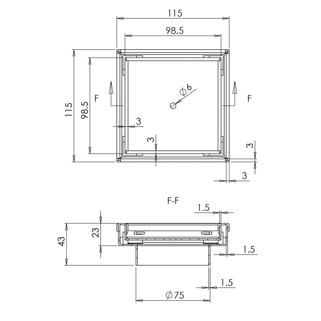 115x115mm Stainless Steel Shower Grate Tile Insert Drain Square Bathroom Home - Shopping Planet