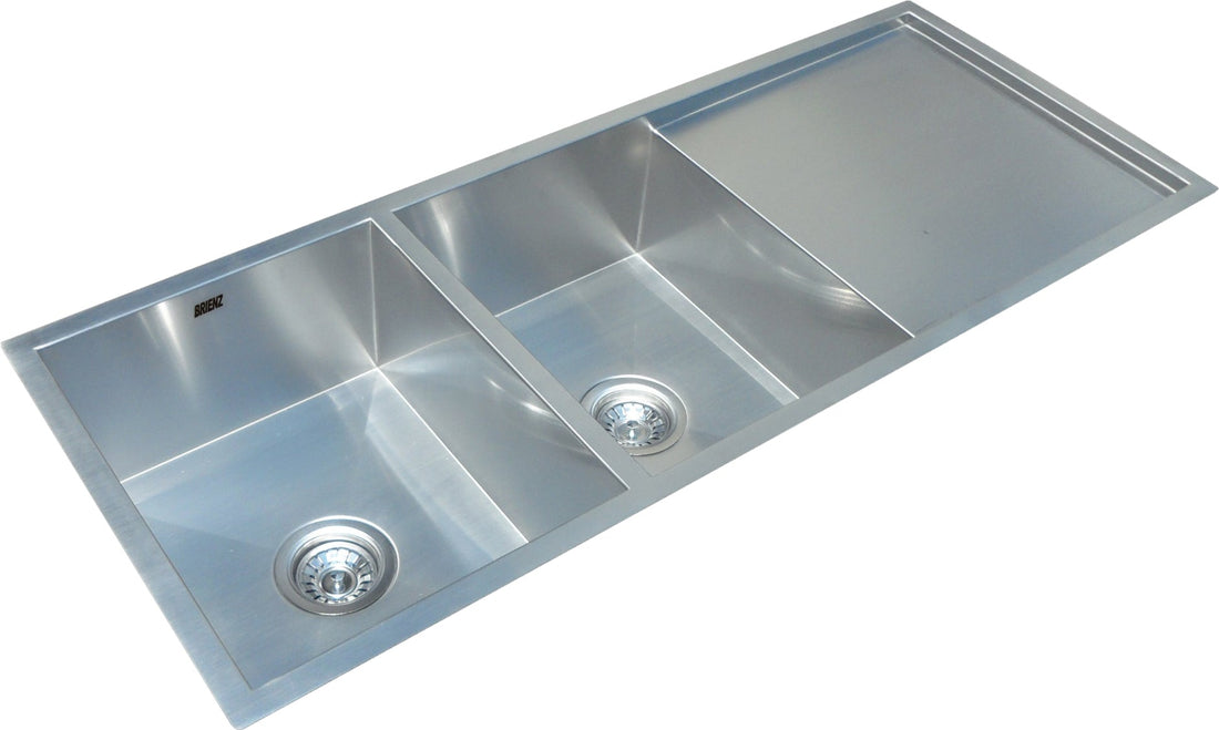 1160x460mm Handmade Stainless Steel Undermount / Topmount Kitchen Laundry Sink with Waste - Shopping Planet