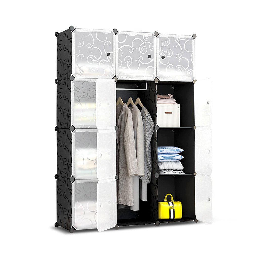 12 Cube Storage Cabinet DIY Cupboard Wardrobe Shoe Rack Bookshelves Organiser - Shopping Planet