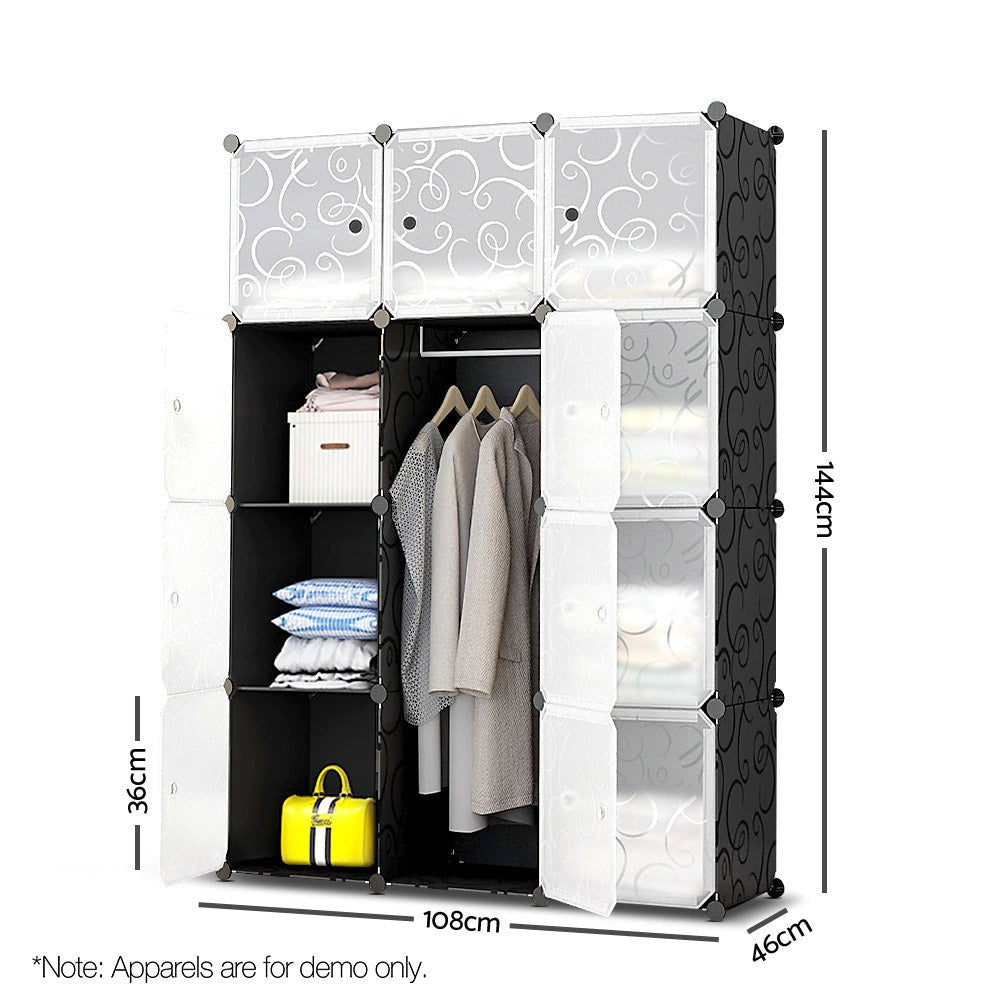 12 Cube Storage Cabinet DIY Cupboard Wardrobe Shoe Rack Bookshelves Organiser - Shopping Planet