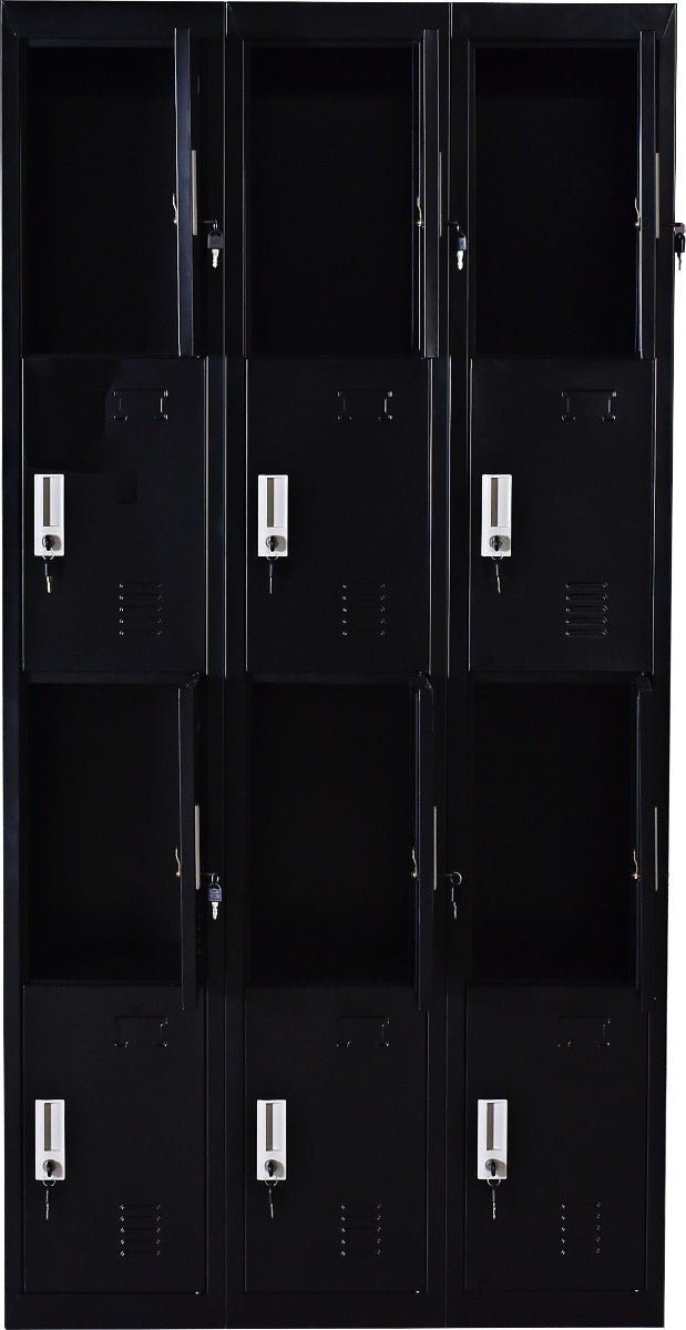 12 Door Locker - Office/Gym - Black - Shopping Planet