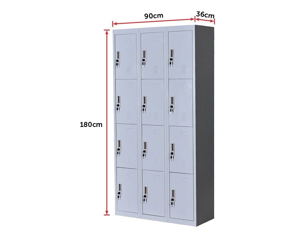 12 Door Locker - Office/Gym - Light Grey - Shopping Planet