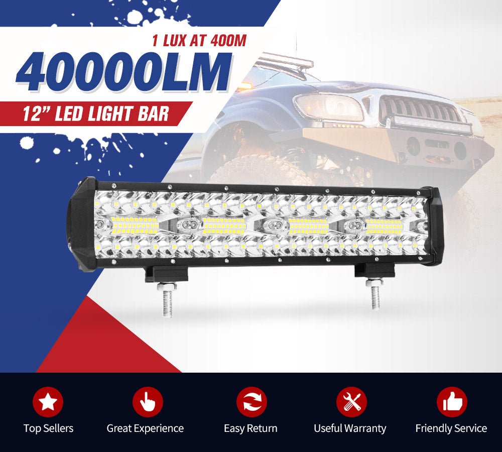 12 Inch Cree Led Light Bar Driving Work Super Slim Spot Flood Combo Offroad 4x4 - Shopping Planet