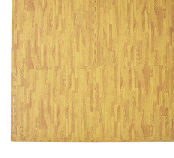 12 Tiles EVA Fitness Home Yoga Gym Interlocking Floor Puzzle Mat - Wood Colour - Shopping Planet