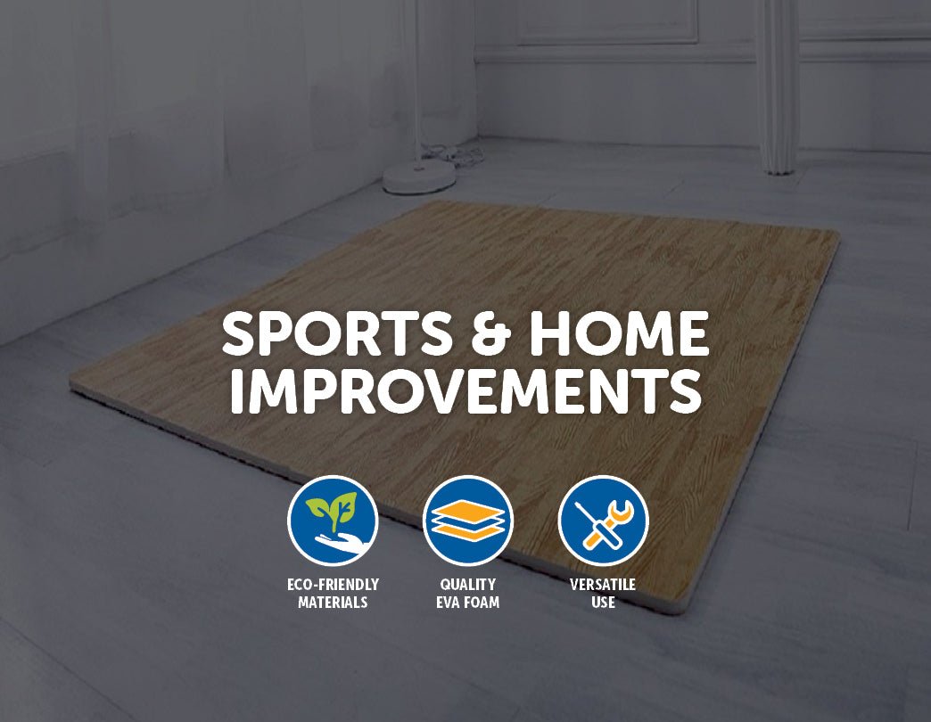 12 Tiles EVA Fitness Home Yoga Gym Interlocking Floor Puzzle Mat - Wood Colour - Shopping Planet