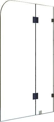 1200 x 1450mm Frameless Bath Panel 10mm Glass Shower Screen By Della Francesca - Shopping Planet