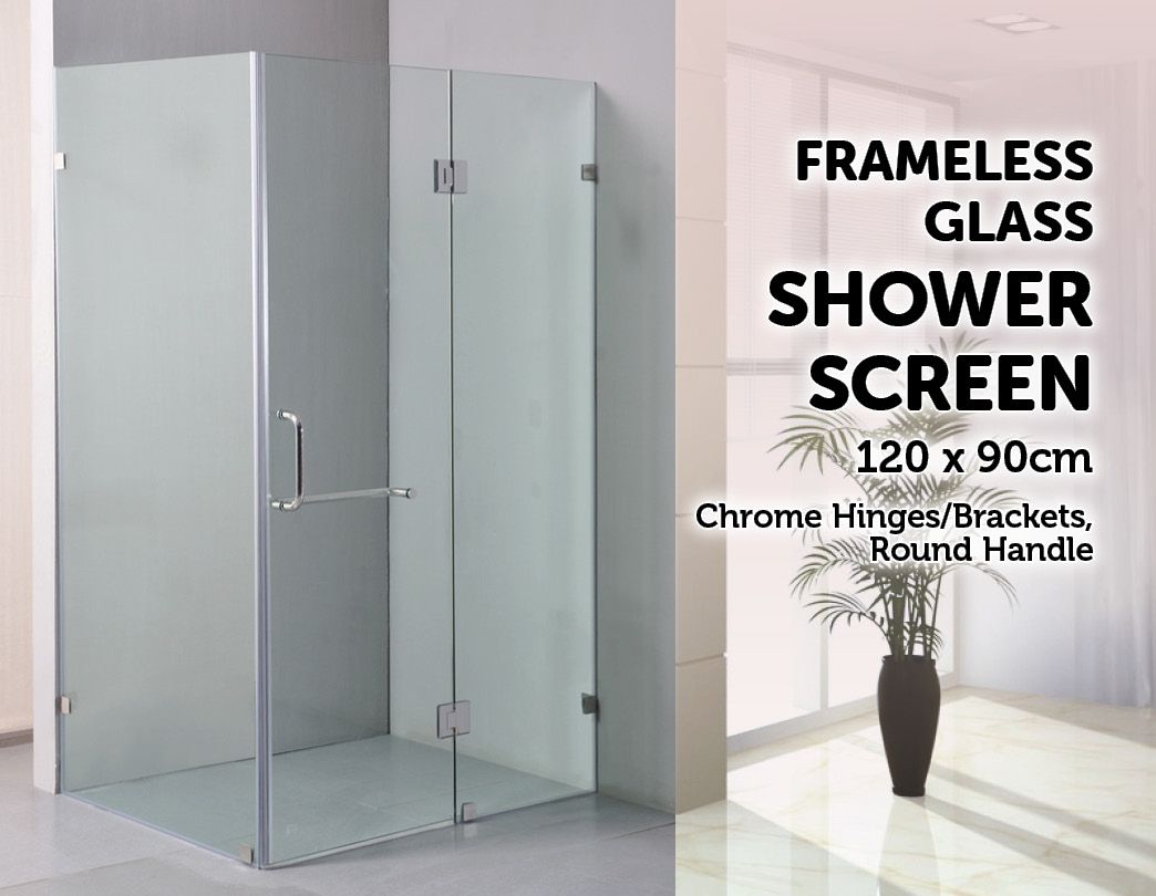 1200 x 900mm Frameless 10mm Glass Shower Screen By Della Francesca - Shopping Planet
