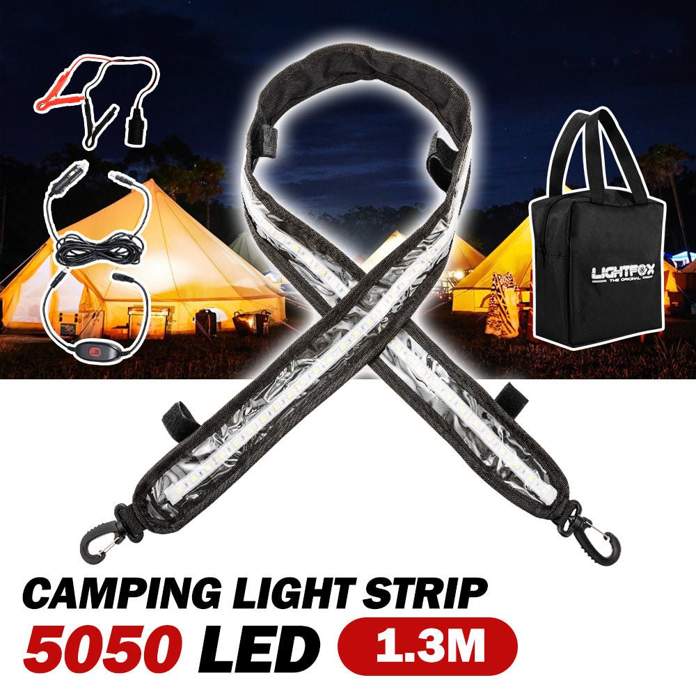 1.3m Flexible Led Camping Light 5050 SMD 12v White Strip Light Bar Waterproof - Shopping Planet