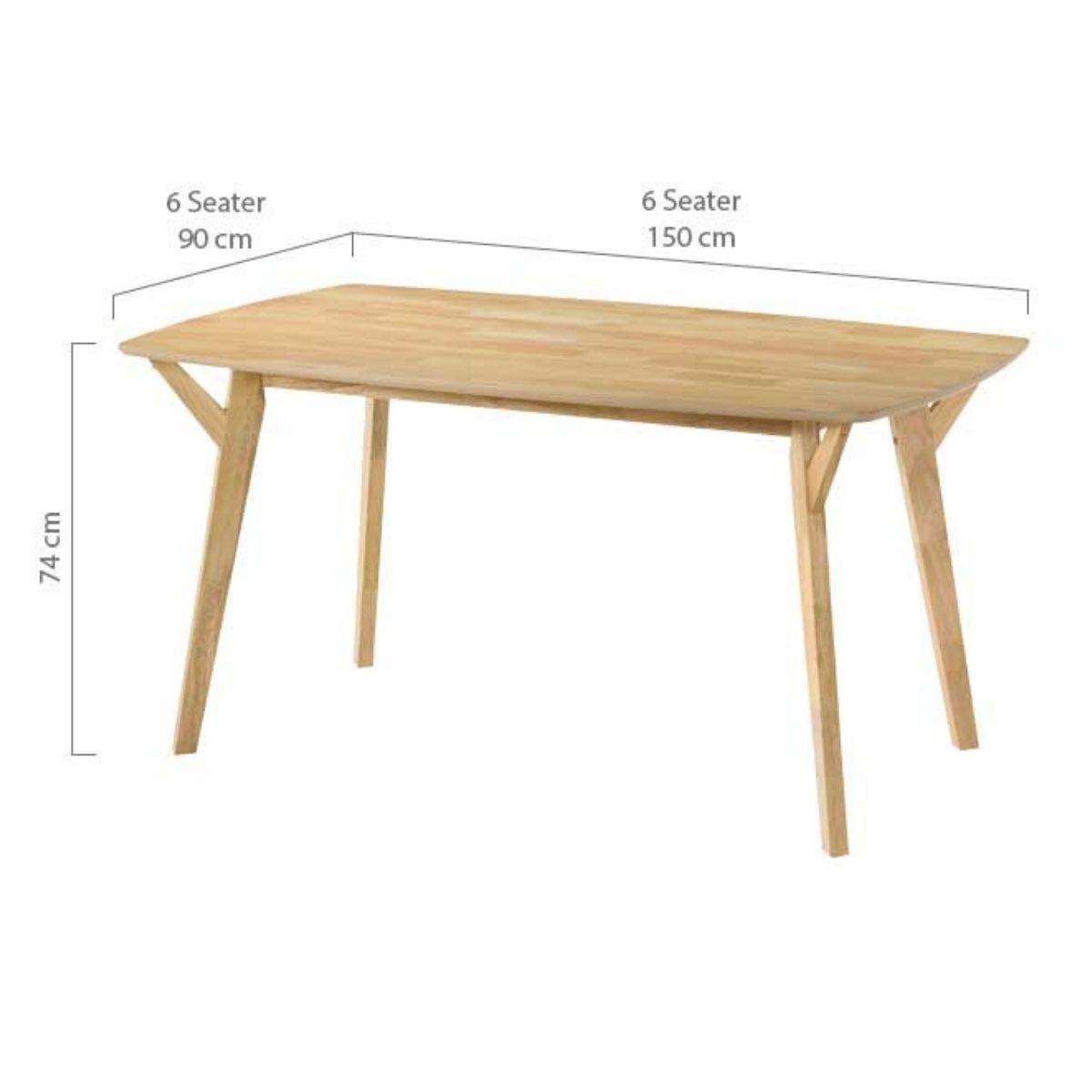 1.5m 6 seaters OVAL dining table : colour -Natural - Shopping Planet