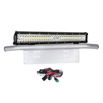 20inch Cree LED Light Bar Triple Row + Number Plate Frame w/ Wiring Loom Harness
