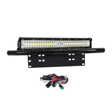 LIGHTFOX 20Inch Cree Led Light Bar Spot Flood Combo Work Lamp with Plate Frame 4WD Offroad